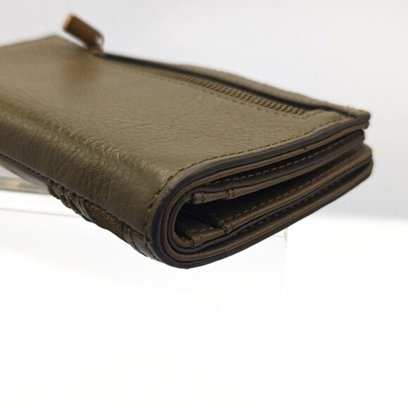 Fossil Bifold Wallet Khaki Green Pebble Leather & Suede - Picture 5 of 7